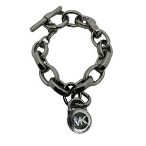 Michael Kors silver cubic zirconia pendant bracelet